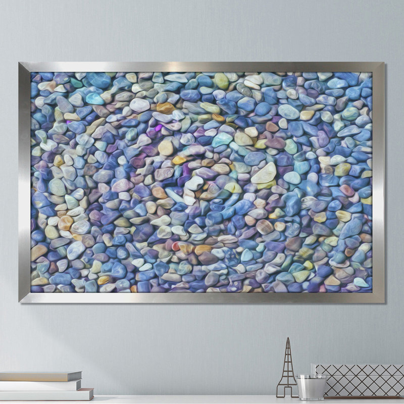 « water pierres 7 », reproduction de photo encadrée, H 35,5 po x l 51,5 po x P 0,75 po