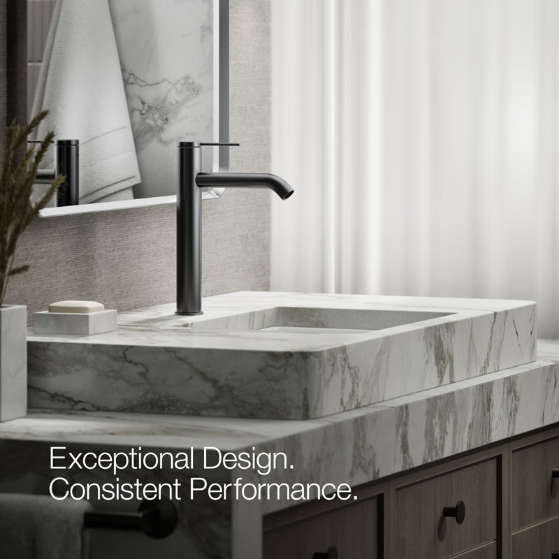 Components Single-Handle Bathroom Sink Faucet, Matte Black