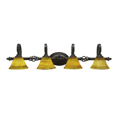 Eleganté 4 Light Bath Bar Shown In Dark Granite Finish With 7"