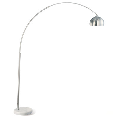 Krester Chrome Dome Shade Metal Arc Floor Lamp, Modern Design With Reflective Finish And Soft Glow For Elegant Lighting