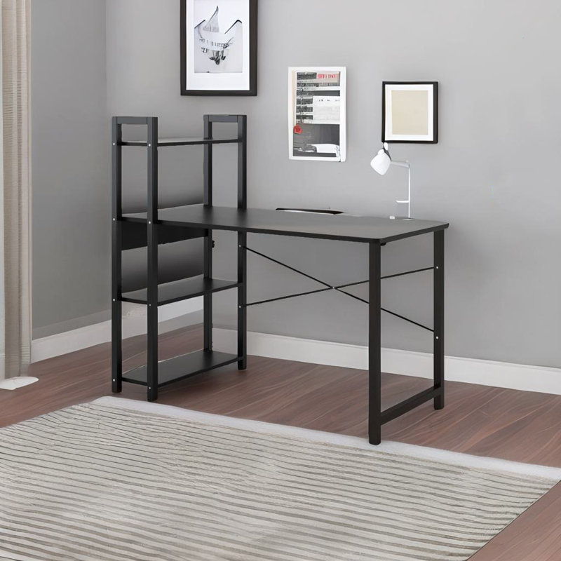 Computer Desk With 4 Tier Shelves
