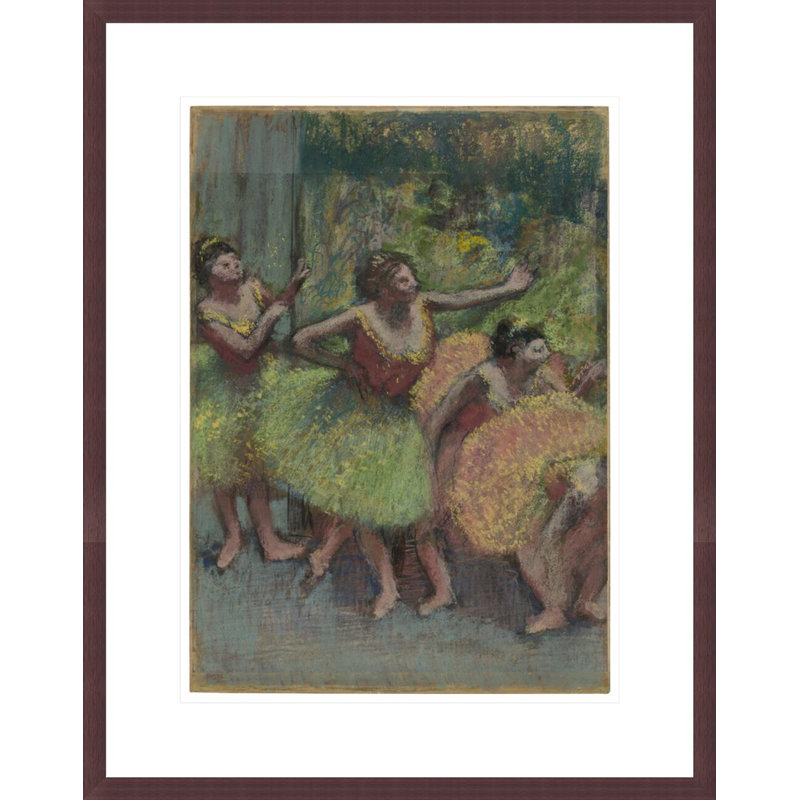 Danseuses vertes et jaunes (Danseuses vertes et jaunes) par Edgar Degas, impression giclée encadrée, H 21,75 po x l 17,19 po