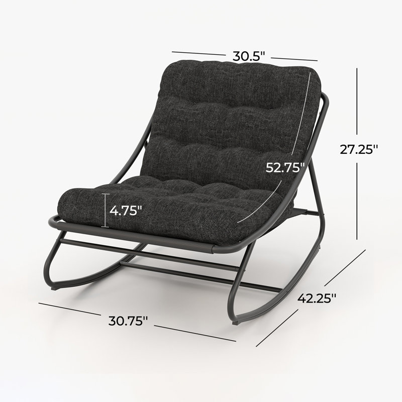 Powder Coated Steel Outdoor Chair, Dark Grey, Dark Grey