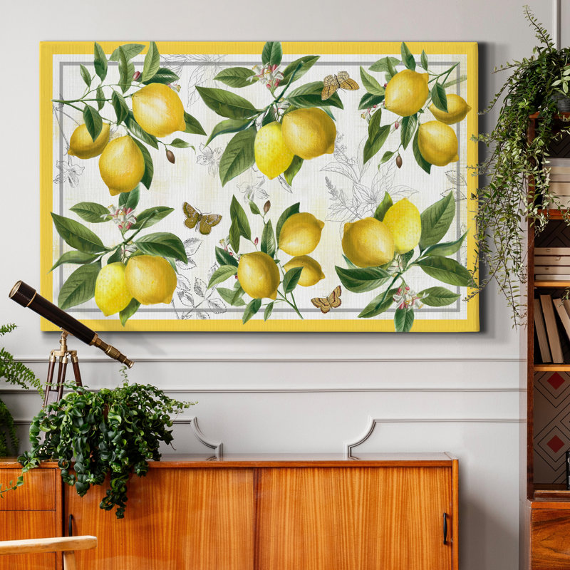 Lin citrons - impression sur toile tendue, H 12 po x l 8 po x P 1 po