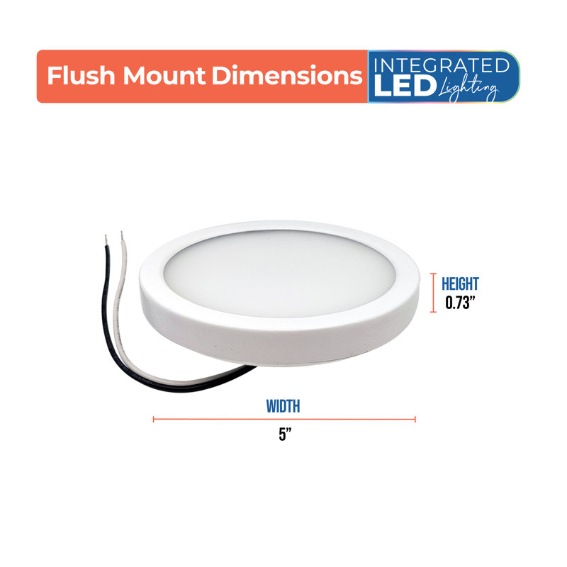 Plafonnier encastré rond 5 po DEL 10,3 watts, 850 lumens, Blanc, 3000 K