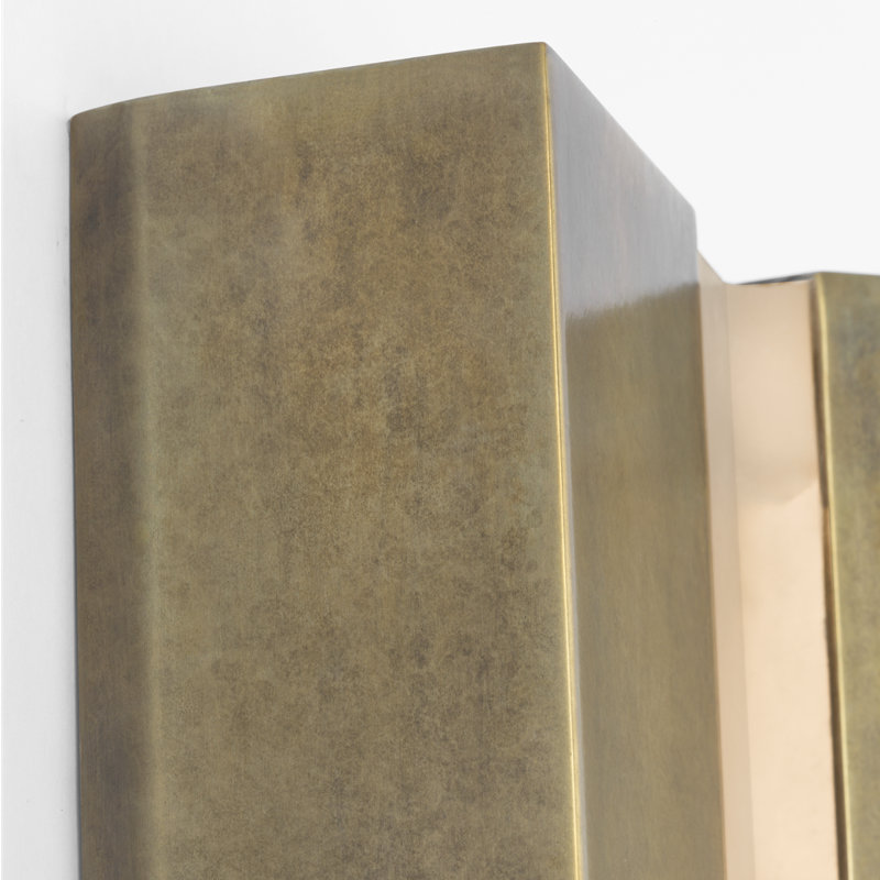 Anne-Marie Barton Austera 32" Sconce with Alabaster, Mottled Brass, 20" H x 8" W x 3.25" D