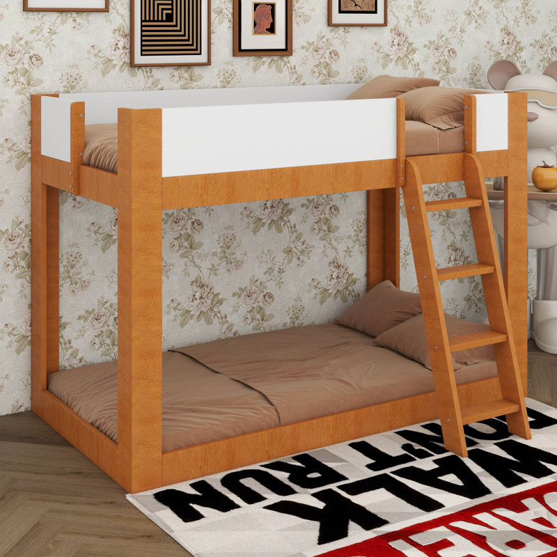 Bunk Bed, Twin Over Twin, Walnut+White