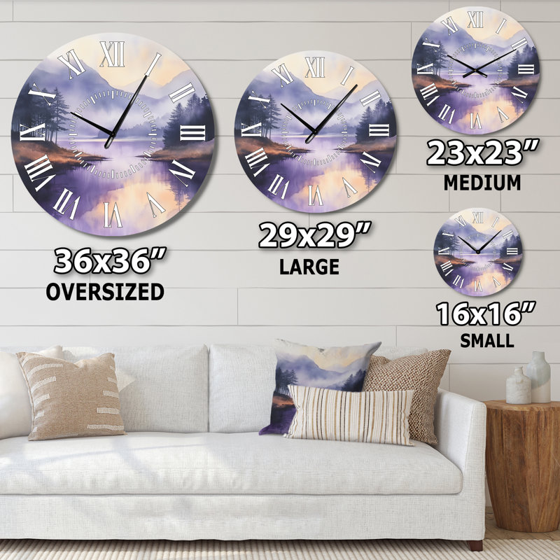 Horloge murale Loch Beyond the Mist, Surdimensionné