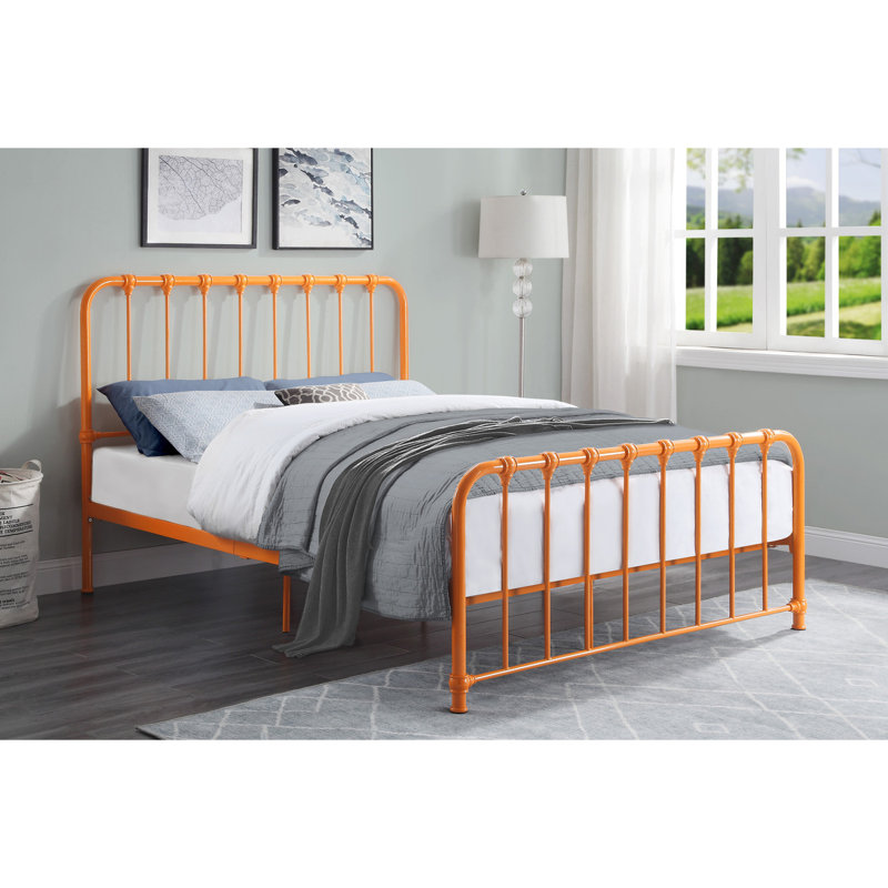 Lit plateforme double Lepper Aceon, Orange, Double