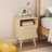 Accent Rattan Nightstand, Side Table With Door & Open Shelf For Bedroom, Dorm And Small Spaces