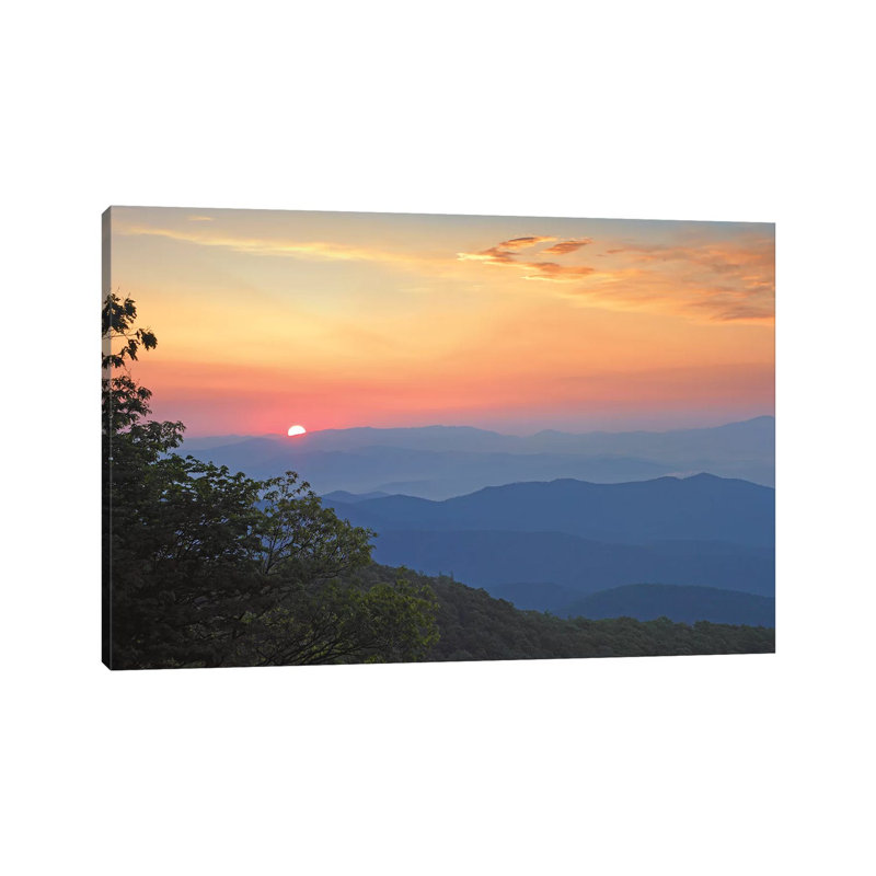 Sunset Over The Pisgah National Forest From The Blue Ridge Parkway, North Carolina I by Tim Fitzharris - Print on Canvas