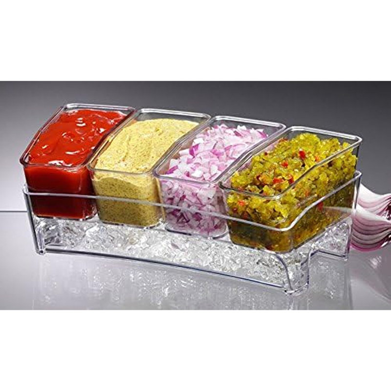 Bar à condiments sur glace, transparent