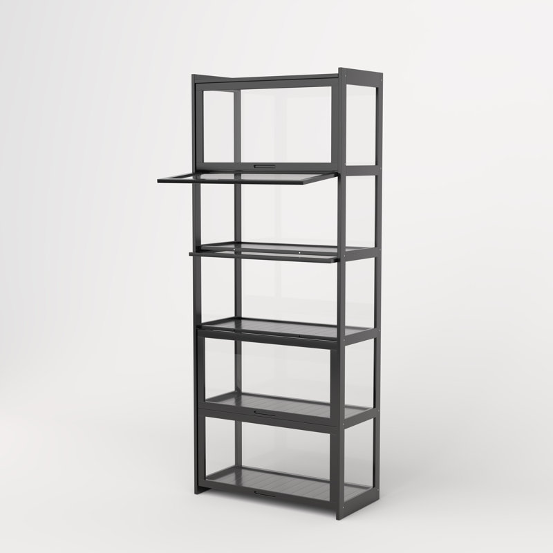 5-Tier Storage Cabinet Freestanding Multipurpose Bamboo Bookcase Tall Versatile Organizer Shelf for Bathroom Bedroom Living Room