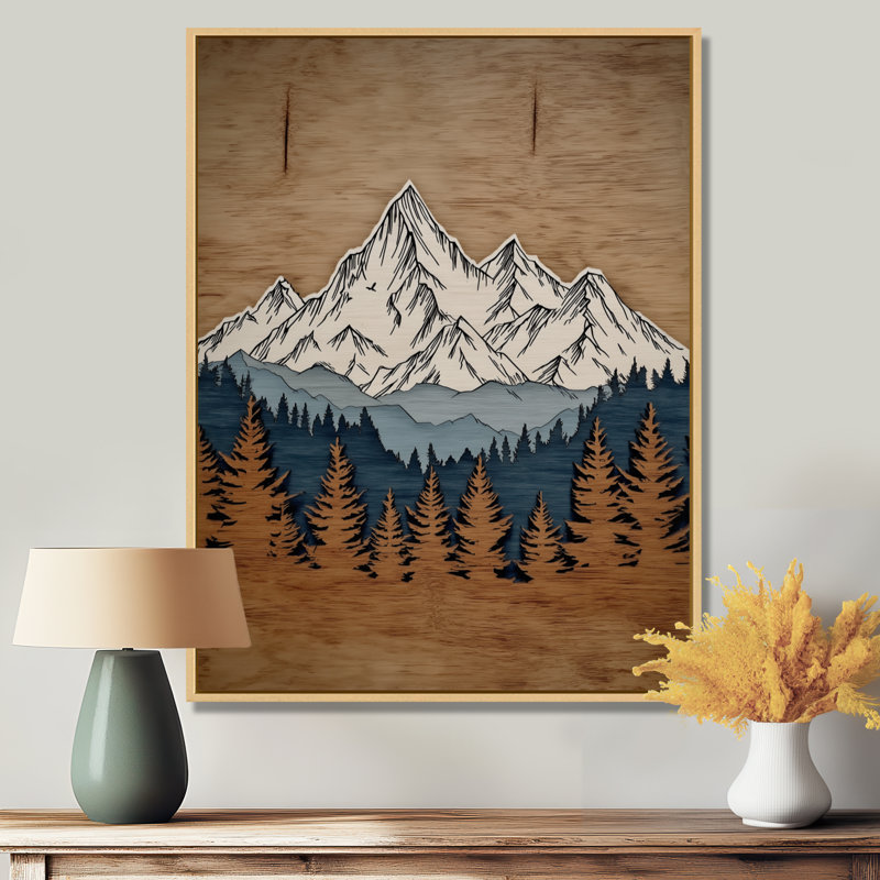 «White and Brown Morocco Berber Mountains - Mountains Wall Art, White Landscape», reproduction d'art sur toile, Brun
