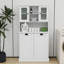 Grande armoire de salle de bain à deux compartiments avec panier à linge inclinable et 2 tablettes réglables - blanc-272757102