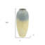 16" Blue And Cream Reactive Glaze Ceramic Cylinder Table Vase