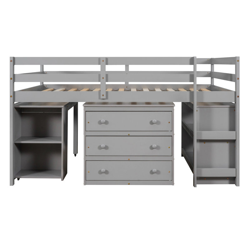 Jainiyah Solid Wood Platform Bed, Gray