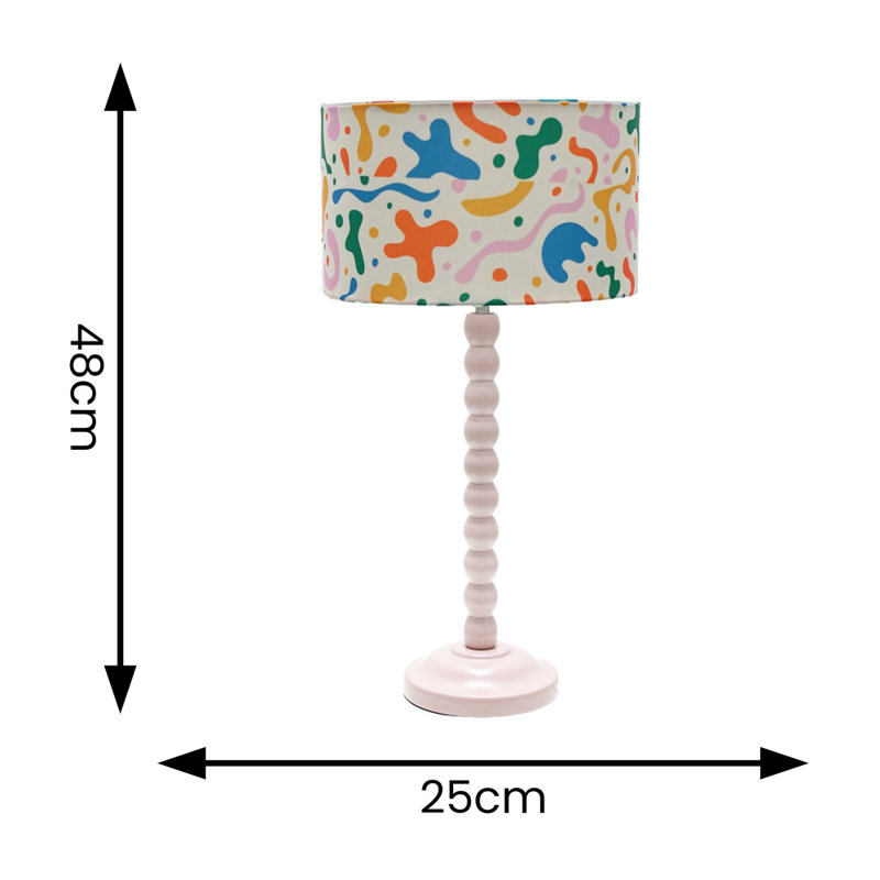 Linda Table Lamp, Pink, No