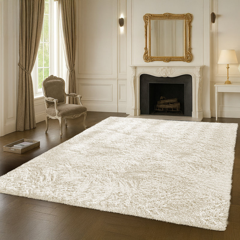 Solid Colour Machine Tufted Shag 120cm X 170cm Area Rug