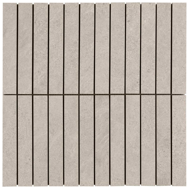 Era 1X6 Stacked Limestone Look Matte Porcelain Mosaic Tile, Crema Beige