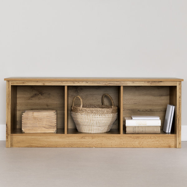 Farmhouse Wooden Bathroom Shelves with 4 Cube Storage & 2 White