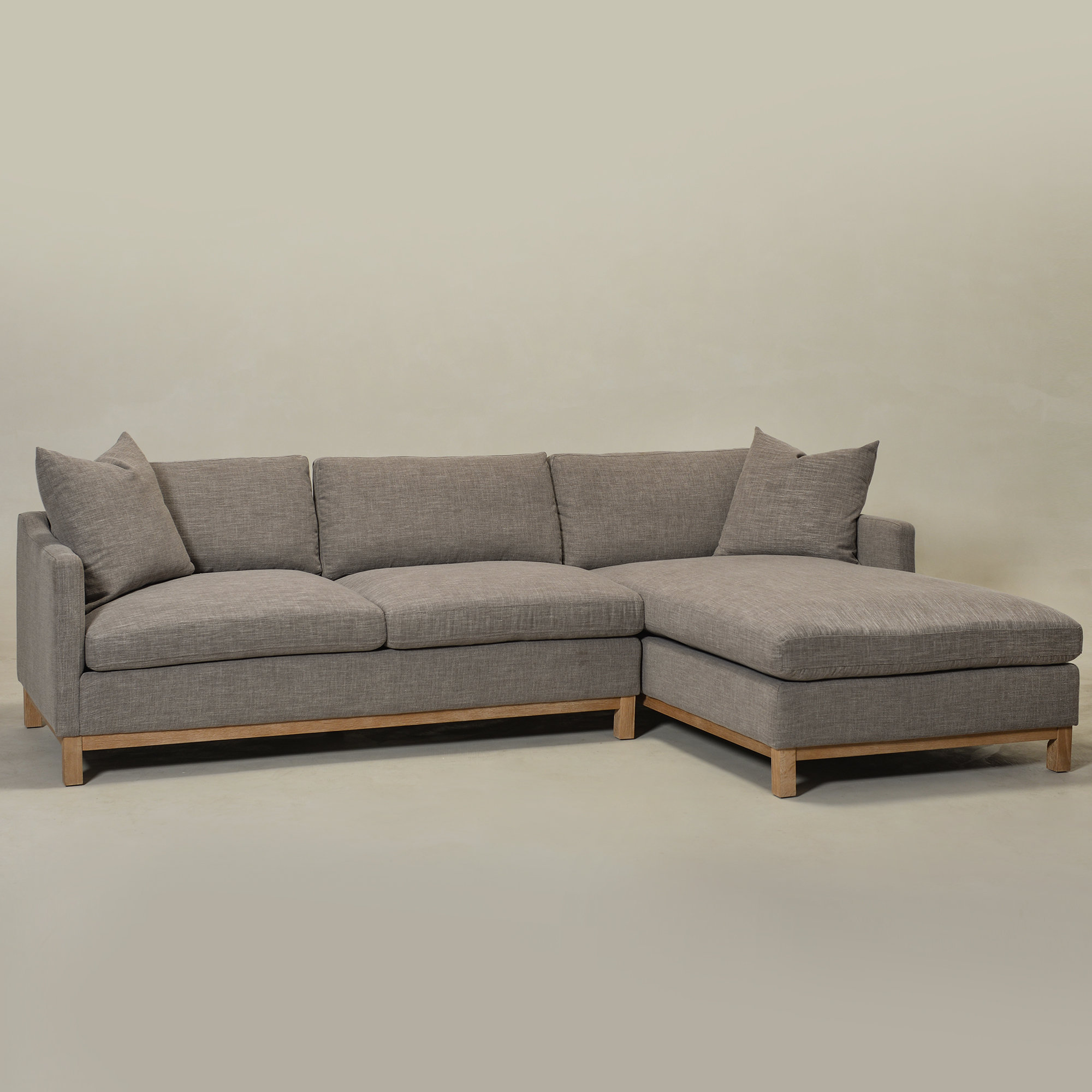 Cami 2 - Piece Upholstered Chaise Sectional, Smoke Linen Blend, Right Hand Facing