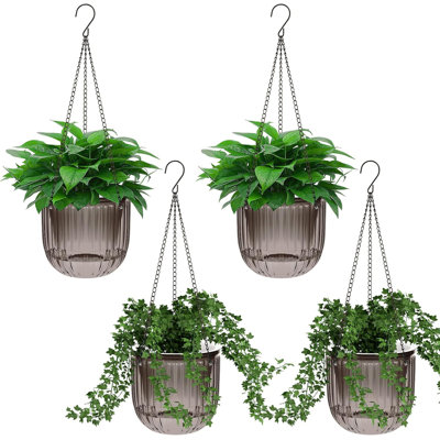 Ensemble de 4 pots de fleurs suspendus 6,5 pouces