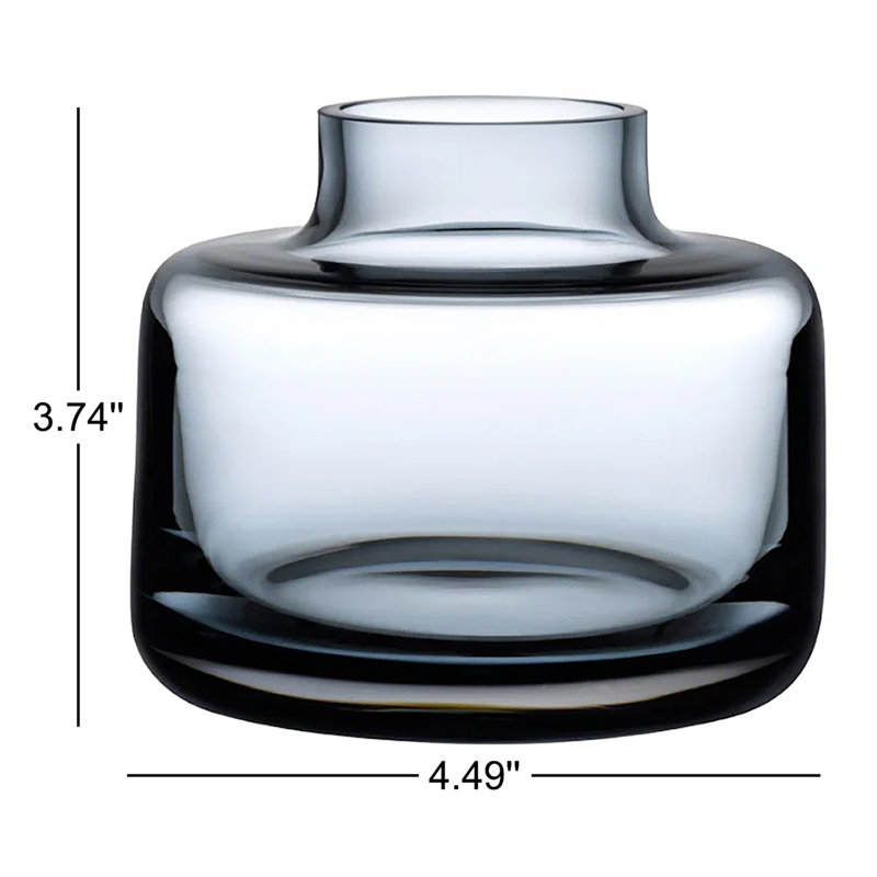 Mini vase en cristal Magnolia, Bleu acier