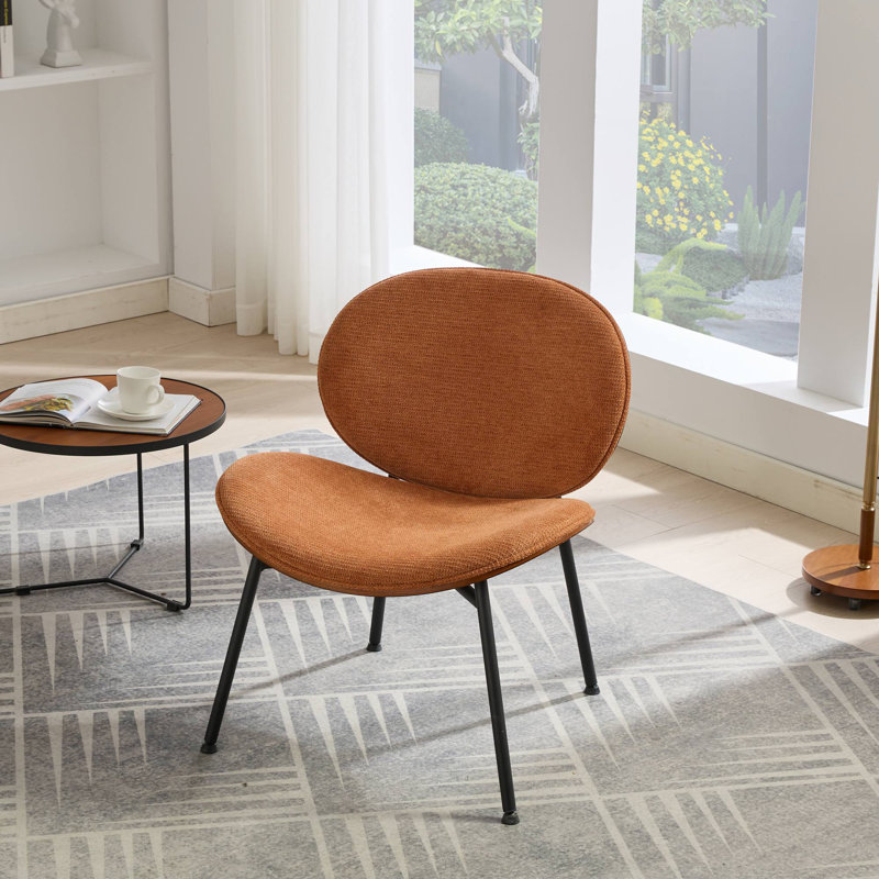 Fauteuil d'appoint rembourré Anson, Tissu orange