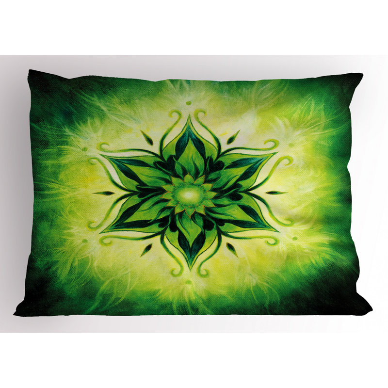 Green/Yellow Polyester Microfiber Piece Sham, Queen