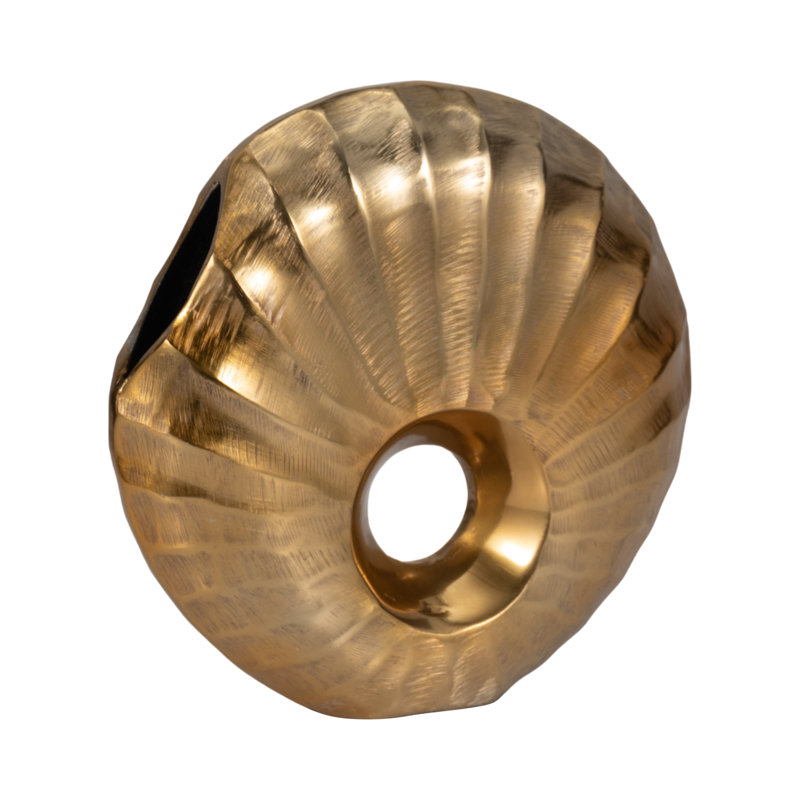 Flinn Metal Gold Novelty Haven Vase, 10" H x 10" W x 3" D