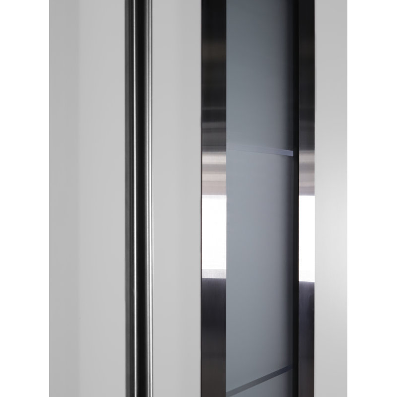 Argos Black Zinc-Galvanized Steel Front Door with Frosted Glass