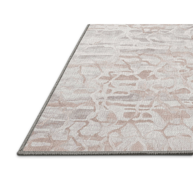 Machine Washable Gray Area Rug, Rectangle 7' x 10'