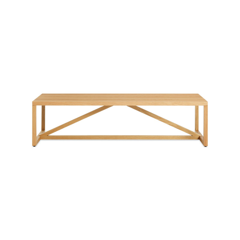 Strut Coffee Table, White Oak, 14" H x 54" L x 20" W