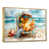 Toile avec cadre flottant or