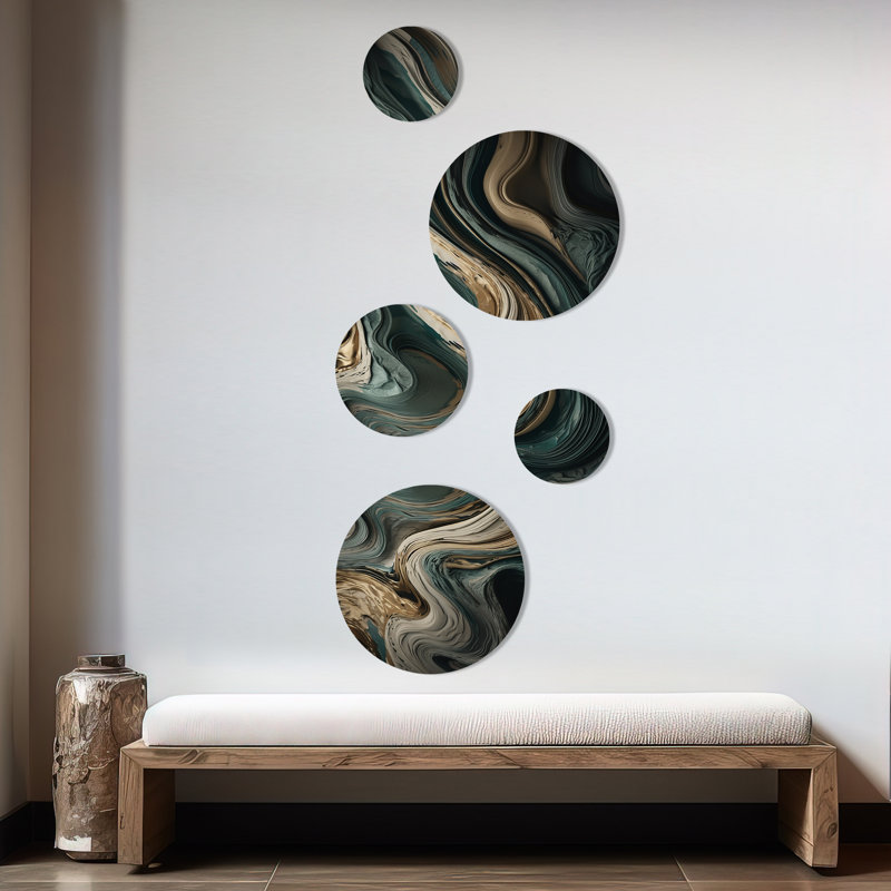 Wave Twist Abstract Artwork - Abstract Liquid Ink Metal Wall Décor