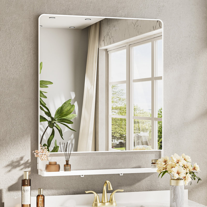 Miroir de salle de bain mural Tillymae, 36 po x 30 po, Noir