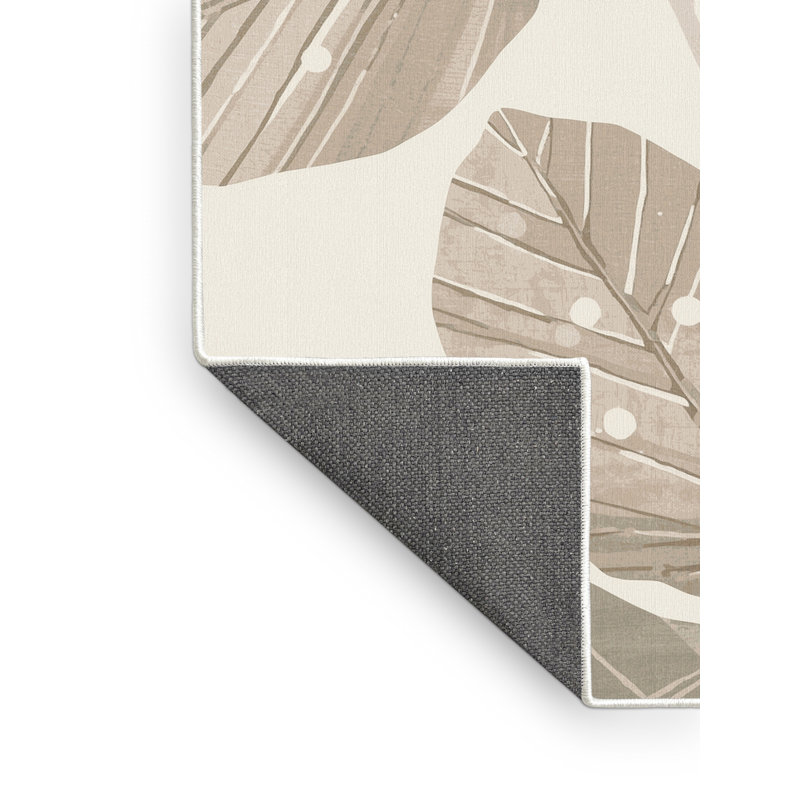 Tapis moelleux moelleux à motif de feuilles de figuier Calvin, Carré 3 pi