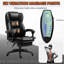 Fauteuil de massage à haut dossier avec 6 vibrations, 5 options, cuir synthétique, réglable et repose-pieds, siège vibrant de massage noir, inclinable réglable,