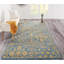 Tapis bleu / orange en laine touffeté à la main Cece-52658564