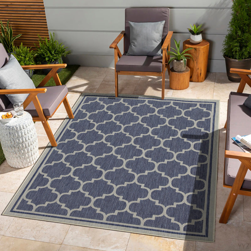 Sunshine GC_HAR2004 Blue 2 Ft. 7 In. X 7 Ft. 3 In. Indoor/Outdoor Area Rug, Runner 2'7" x 7'3"