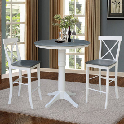Franke 2 - Person Solid Wood Top Pedestal Dining Set