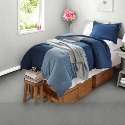 Ensemble de literie moderne, velours côtelé polyester simple TG, bloc de couleur pour dortoir