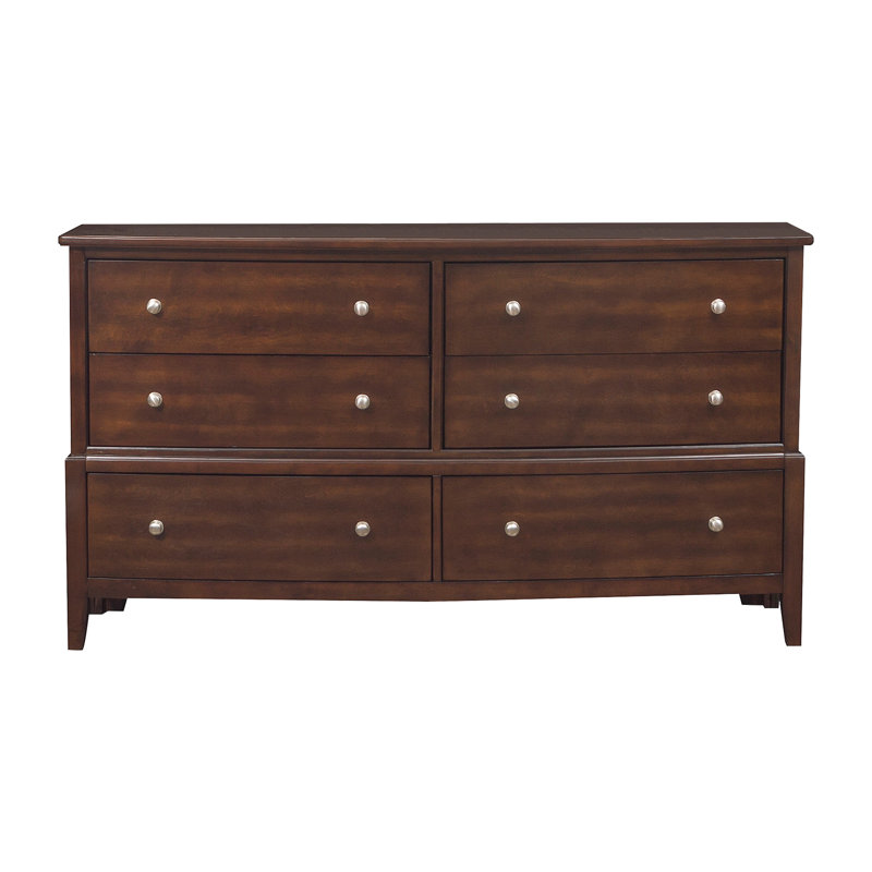 Commode 6 tiroirs Jacqueline, Cerise foncée
