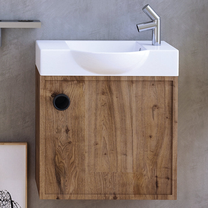 WS Bath Collections Minimal Ceramic 12.4'' White Ceramic Rectangular Bathroom Sink with Overflow