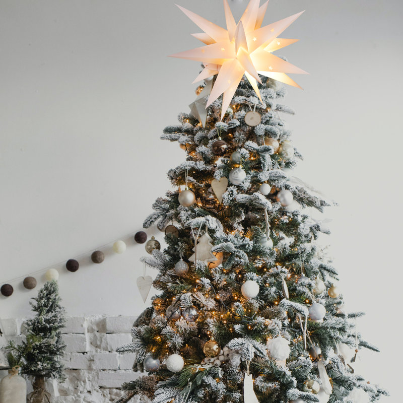 Étoile de Noël Moravian de Noël à DEL blanche à 18 pointes avec fonction minuterie pour la décoration intérieure et extérieure de Noël