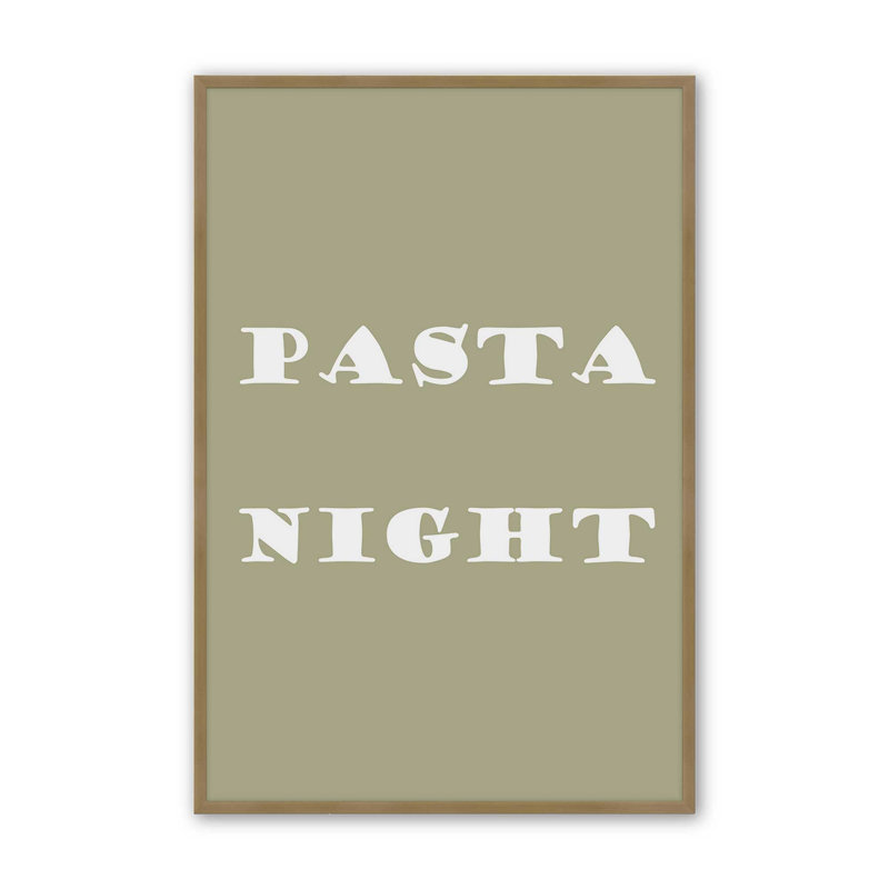 Imprimé Pasta Night, H 15,25 po x l 12,25 po, Or brossé