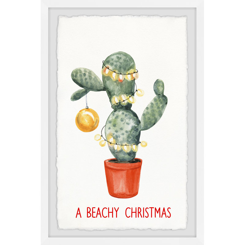A Cactus Bloom - Single Picture Frame Painting, 45cm H x 38cm W x 3.81cm D
