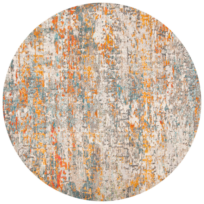 Follett Abstract Hand Woven Area Rug, Round 122cm