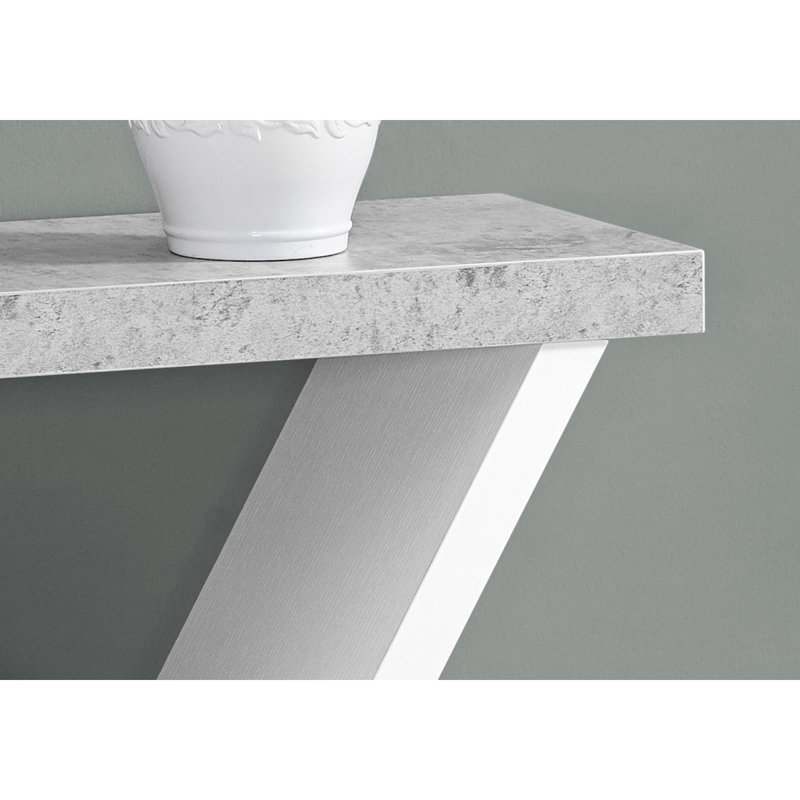 Table d'appoint, console, vestibule, étroit, canapé, salon, chambre à coucher, stratifié gris et blanc, contemporain, moderne